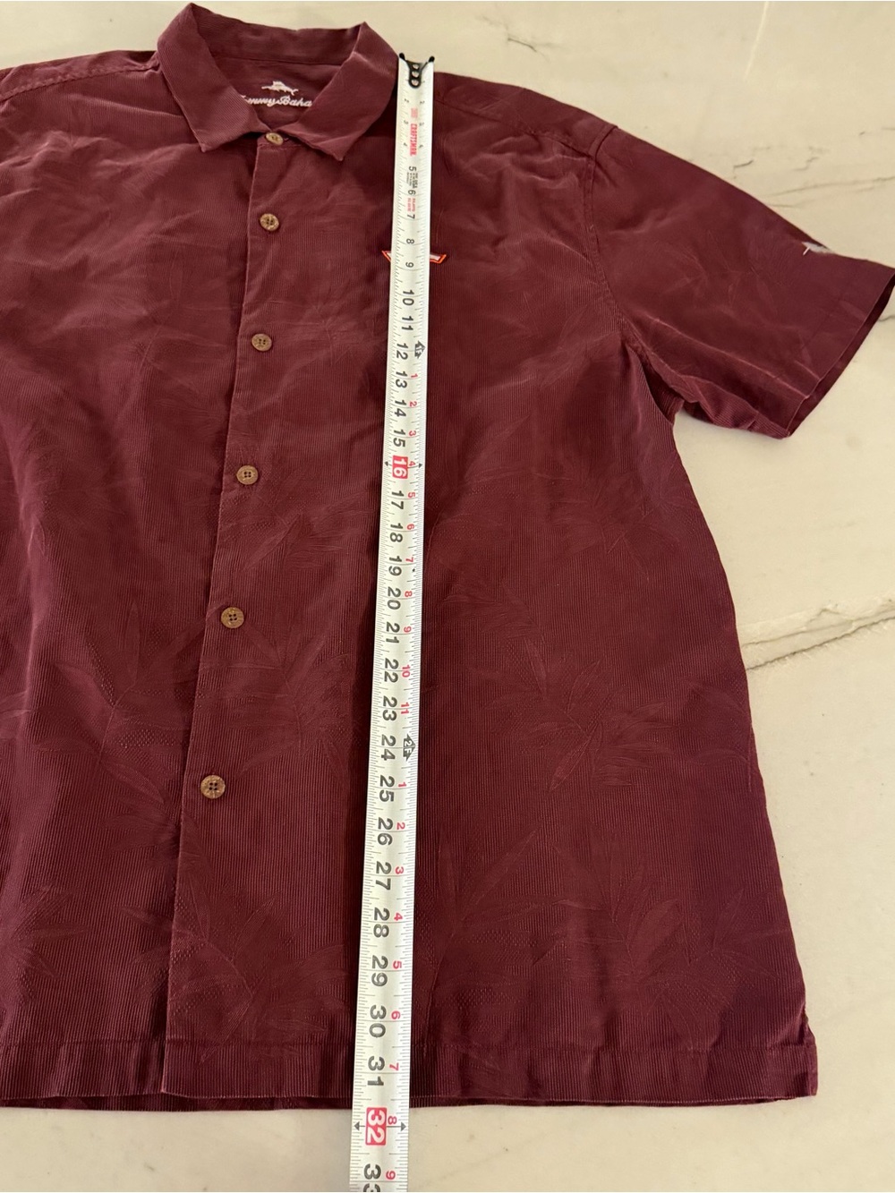 Tommy Bahama Virginia Tech Hokies Shirt 2XL Maroon 100% Silk Camp Button Up VT - Picture 6 of 7
